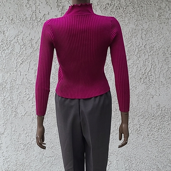 Ruffled Burgundy Sweater - Picture 3 of 3